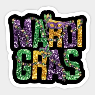 Happy Mardi Gras Mask Mardi Gras Party For Men Women Kids Sticker